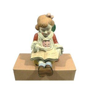 Bisque Ceramic Girl Collectible Figurine Matte Finish Hand Painted Stamped Japan